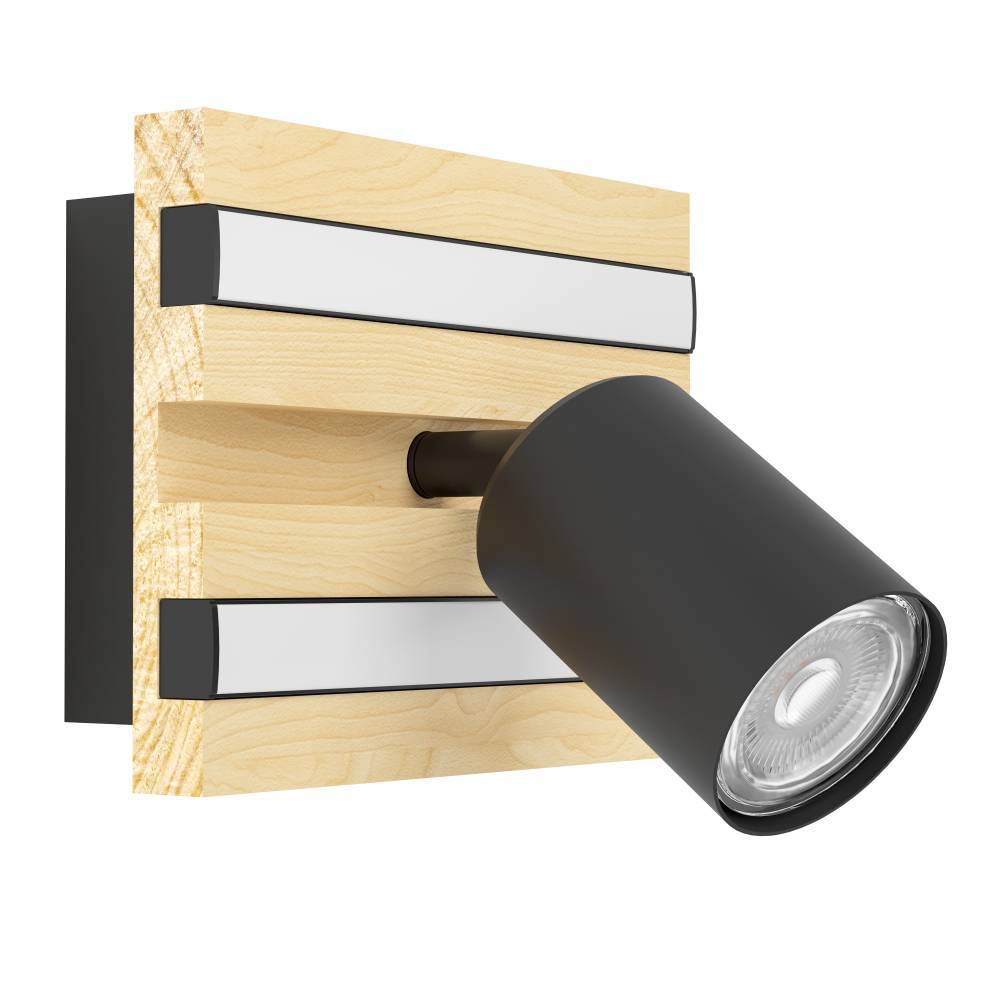 390521  Светодиодное бра GESTEIRA, 8W(LED) ,3000K, 660lm, сталь, дерево, черный, коричневый, черный