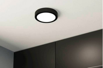900581  Накладной светильник диммируемый FUEVA 5, 11W (LED), 3000K, Ø160, сталь, черный / пластик, белый
