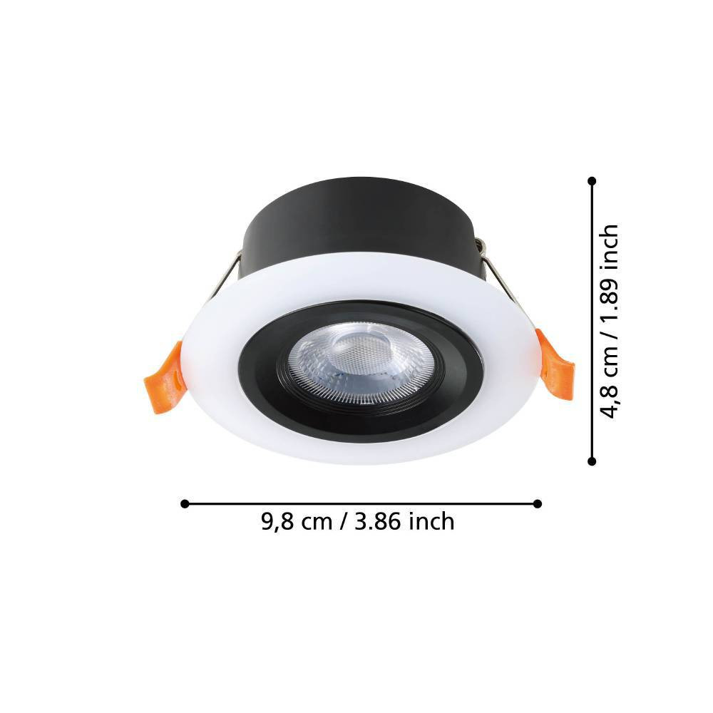 EGLO 900915  Комплект встраиваемых светильников CALONGE, 3X4,8W (LED), 3000K, 1860lm, Ø100, пластик, черный, белый 