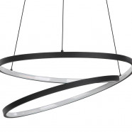 900472  Подвесной потолочный светильник RUOTALE, LED 37W, 4800lm, H1500, Ø550, алюминий, сталь, черный/пластик, белый