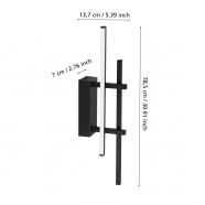 902139  Светодиодный бра TREPILIANO, 12W(LED), 3000K, 1450lm, алюминий, сталь, черный, белый
