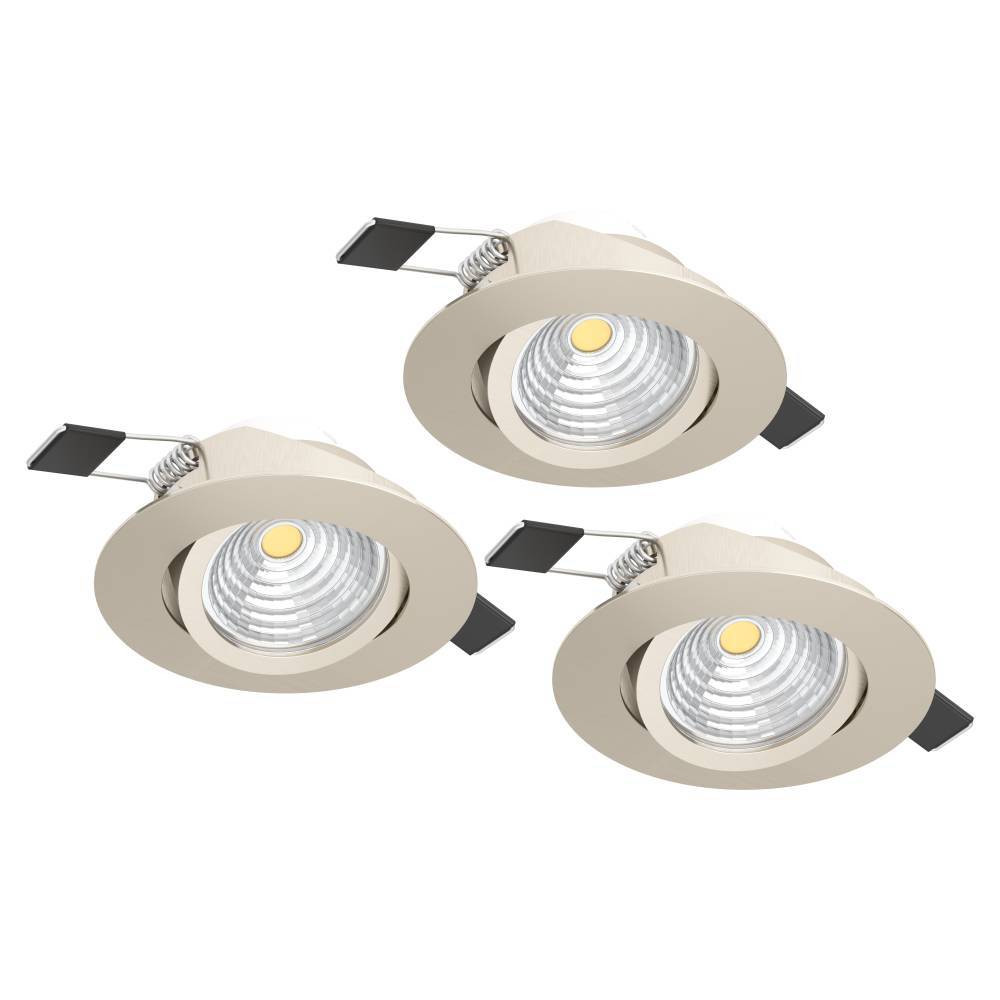 EGLO 900746  Комплект встраиваемых диммируемых светильников SALICETO, 3X6W (LED), 2700K, 1350lm, Ø88, алюминий, матовый никель