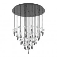 390493  Светодиодный подвес с регулировкой цветовой температуры COMAREIRA, 43X2,1W(LED), Ø780, 2200K, 3000K, 4000K, 9460lm, сталь, никель черный, прозр