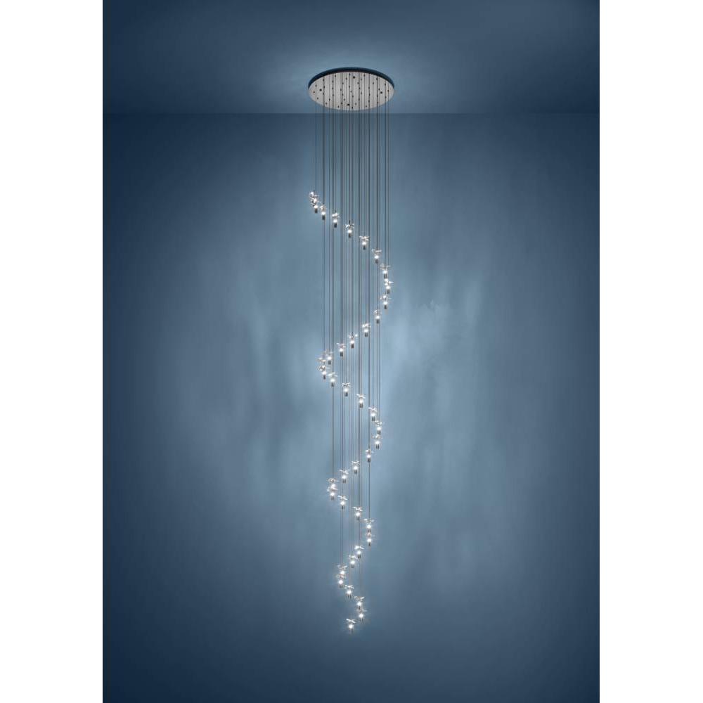 EGLO 390492  Светодиодный подвес с регулировкой цветовой температуры COMAREIRA, 40X2,1W(LED), Ø780, 2200K, 3000K, 4000K, 8800lm, сталь, никель черный, прозр