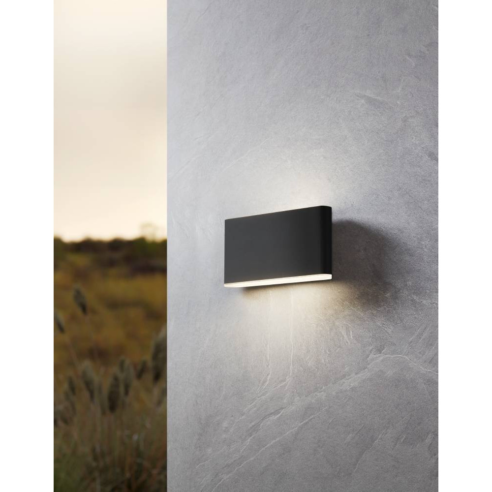 EGLO 901026 Уличное бра GRUTTI, 2X6W (LED), 3000K, 4000K, 6500K, 850lm, IP65, L175, H90, A50, алюминий, антрацитовый/пластик полупрозрачный