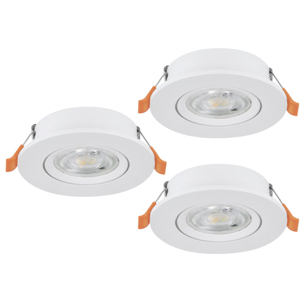 EGLO 902262  Комплект встраив. светильников BARRANCO, 3х4,8W(LED), 2700/4000/6500K, Ø90, пластик, белый