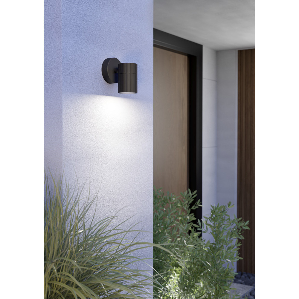 EGLO 902037  Уличн светодиод свет-к настенный TOMELLOSO, 1X28W(GU10), IP44, алюминий, черн, стекло, прозрачн