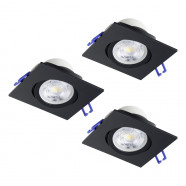  Комплект встраив. светильников SALICETO, 3х4,8W(LED), 2700К, 88х88, алюминий, черный