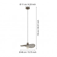 44124  Подвес SWABY, 1X60W(E27), сталь, бронзовый