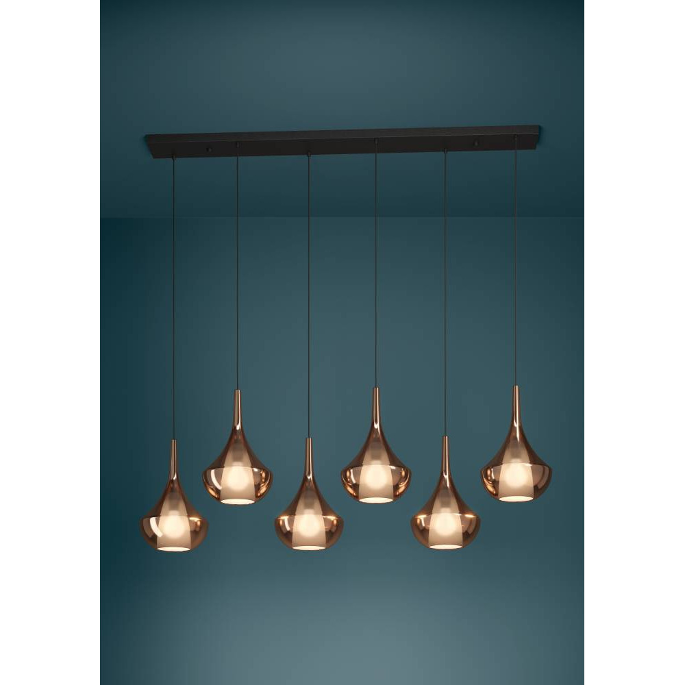 EGLO 390441  Подвес ALMOSTER, 6X28W(E27), сталь, черный, медный