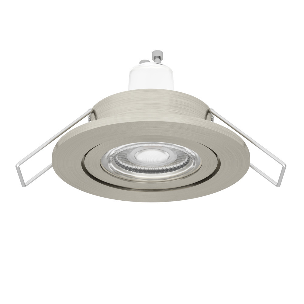 EGLO 902238  Встраиваемый светильник BARRANCO,  1х4,5W(GU10-LED), 3000К, IP44, Ø84, пластик, никель мат.