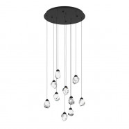 390412  Светодиодный подвес SINDICAT, 10X3W(LED), Ø580, 3000K, 3500lm, сталь, черный, прозрачный