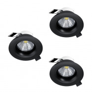  Комплект встраив. светильников SALICETO, 3х4,8W(LED), 2700К, Ø88, алюминий, черный