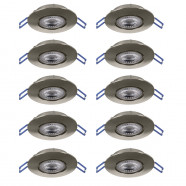 300196  Комплект встраив. светильников GEDREZ , 10х4,9W(LED), 2700/4000/6500K, Ø90, пластик, никель мат