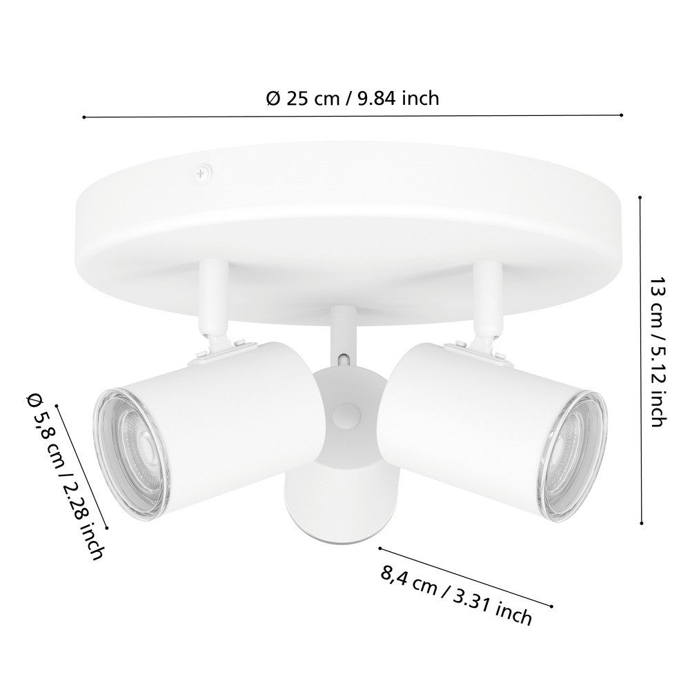 EGLO 901962 Спот CONSUMA 1, 3X5W(GU10), сталь, белый