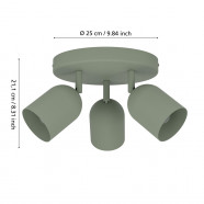 44134  Спот TILSTON, 3X40W(E14), сталь, зеленый
