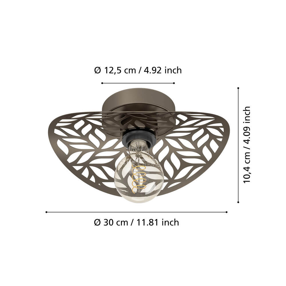 EGLO 44125  Бра SWABY, 1X60W(E27), сталь, бронзовый