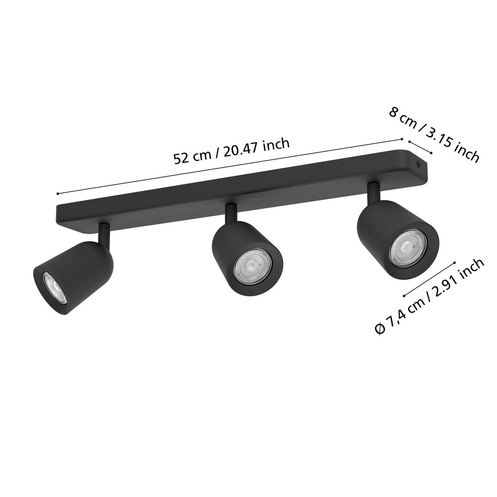 EGLO 901954 Спот CAMALDOLI, 3X10W(GU10), сталь, черный