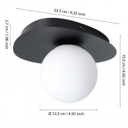 902091  Бра CASTROVIDO, 1X4,2W(G9),IP44, сталь, черный, белый