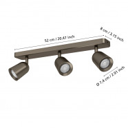 901951  Спот CAMALDOLI, 3X10W(GU10), сталь, темно-бронзовый