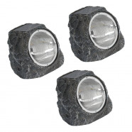 48505  Комплект из 3 свет-ков на солнечн батарее STAZZONE, 3X4X0,06W(LED), пластик, серый