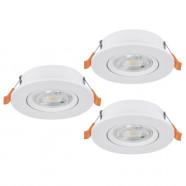 902262  Комплект встраив. светильников BARRANCO, 3х4,8W(LED), 2700/4000/6500K, Ø90, пластик, белый