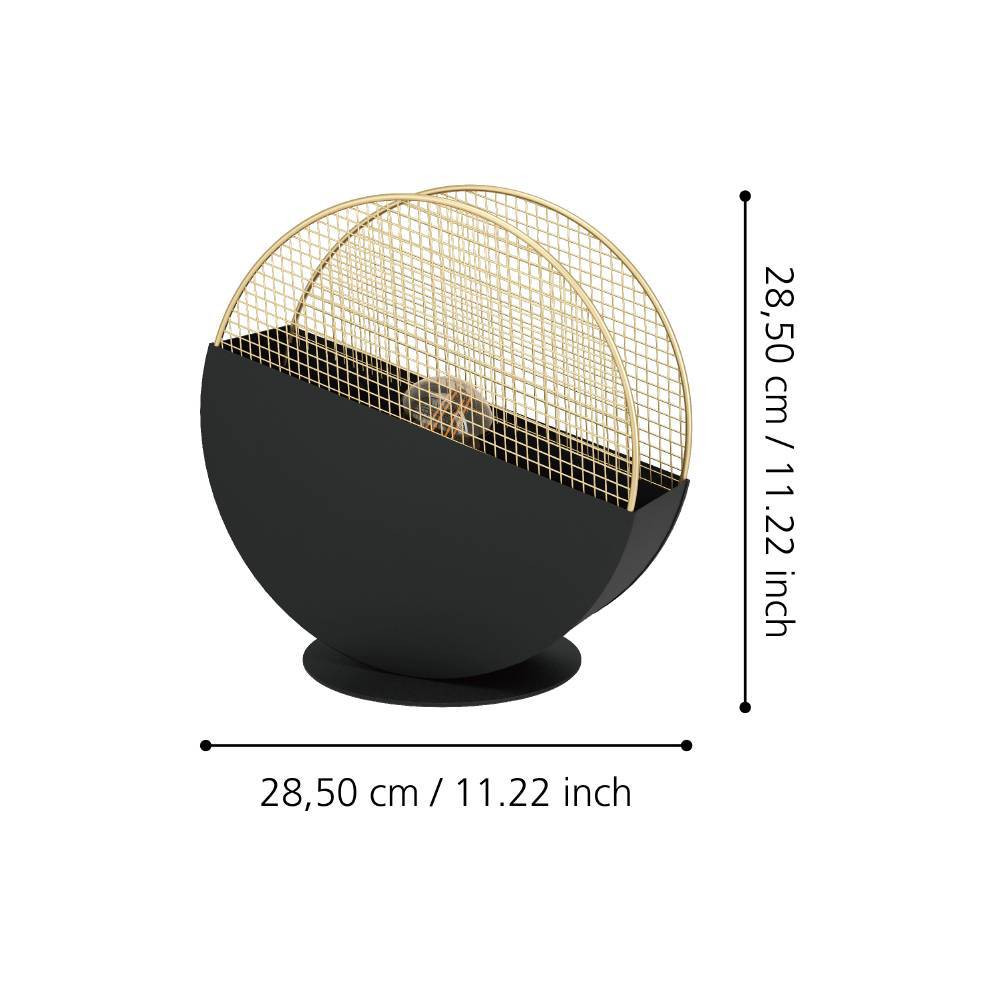 EGLO 43813  Настольная лампа MUMLES, 1X40W, E27, L280, B90, H285, основание: Ø170, сталь, черный, золотой