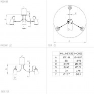 900188  Потолочный светильник LORETO, 3x25W, E27, H355, Ø1145, сталь, черный, белый