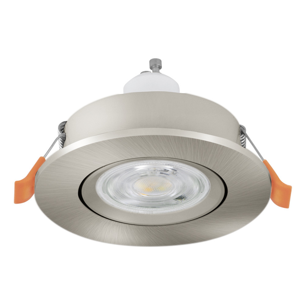 EGLO 902245  Встраиваемый светильник BARRANCO, 1х4,5W(GU10-LED), 3000К, Ø90, пластик, никель мат.