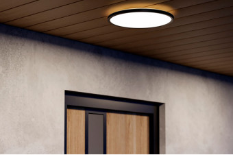 901573  Светодиод потолочн свет-к MINERARIO, 20,2W(LED), Ø390, IP54, 3000K, 3200lm, пластик, черн, пл