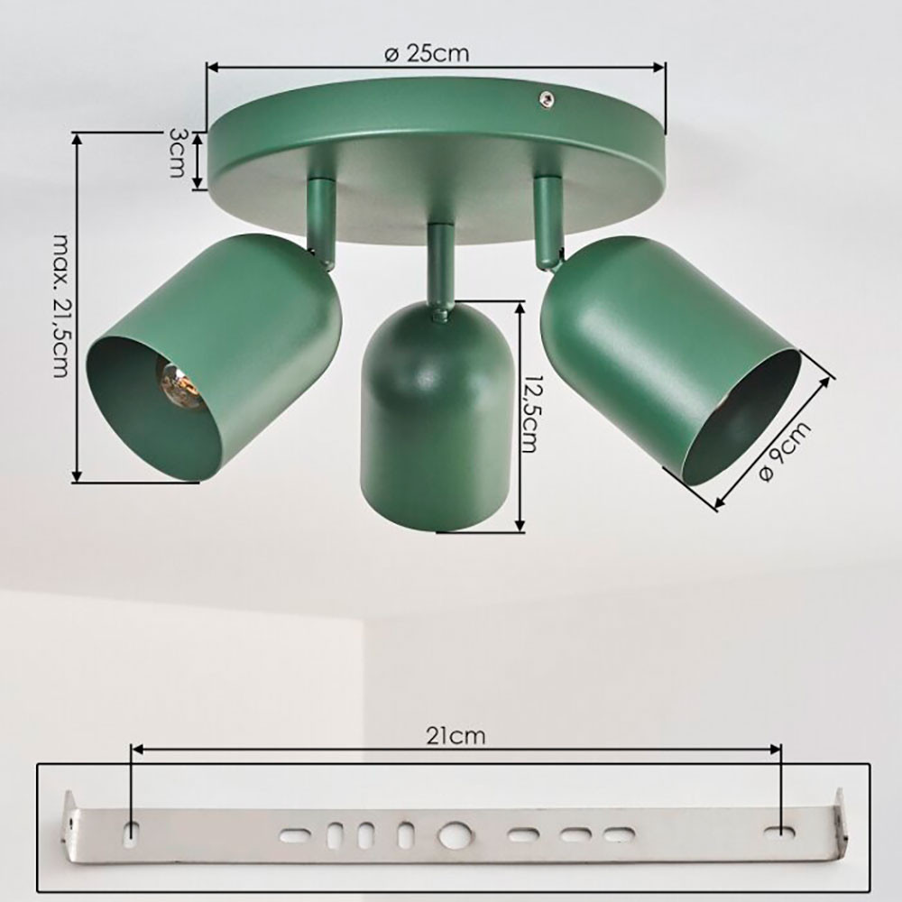 EGLO 44134 Спот TILSTON, 3X40W(E14), сталь, зеленый