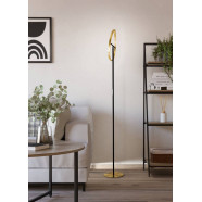 901973  Светодиодный торшер CASTELPOTO, 2X8,8W(LED), 3000K, 2000lm, сталь, латунь состаренный, черный, белый