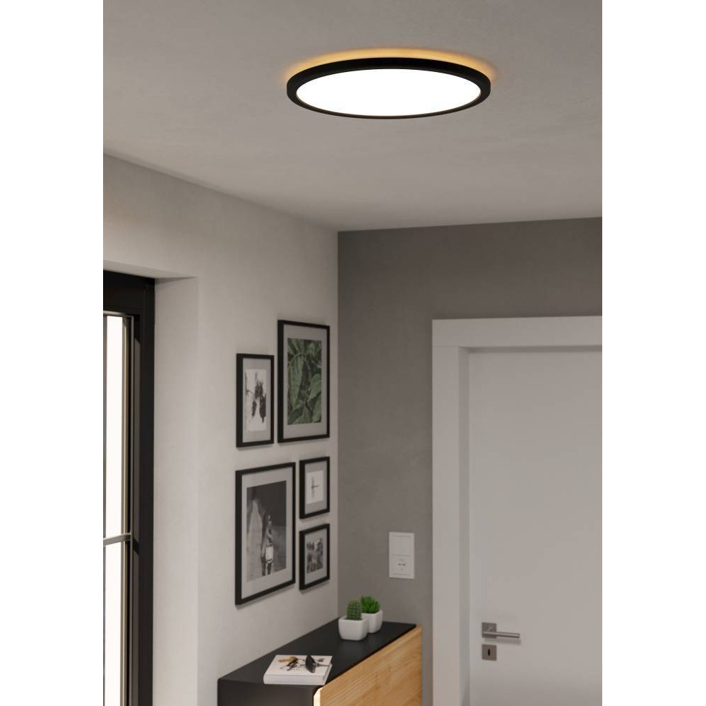 EGLO 901439 Светодиод потолочн свет-к с регул тем-ры света ROVITO, 18,5W(LED), Ø390, IP44, 2700K, 4000K, 6500K, 2300lm, пластик, черный/пластик, белый