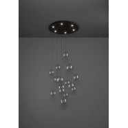 390333  Люстра диммируемая ESPARDELLO, 6X5,4W (LED), 3000K, 3060lm, Ø580, сталь, черный/стекло, прозрачный