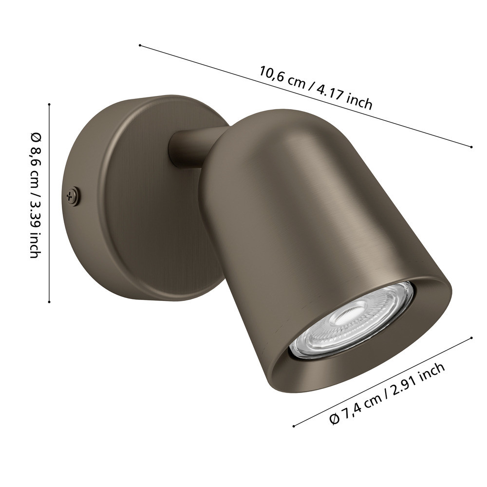 EGLO 901948  Спот CAMALDOLI, 1X5W(GU10), сталь, темно-бронзовый
