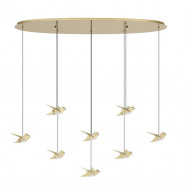 390397  Светодиод подвес PARATEBUENO 2, 8x4,2W(LED), 8x4,2W(LED), сталь, латунный, сталь, пластик