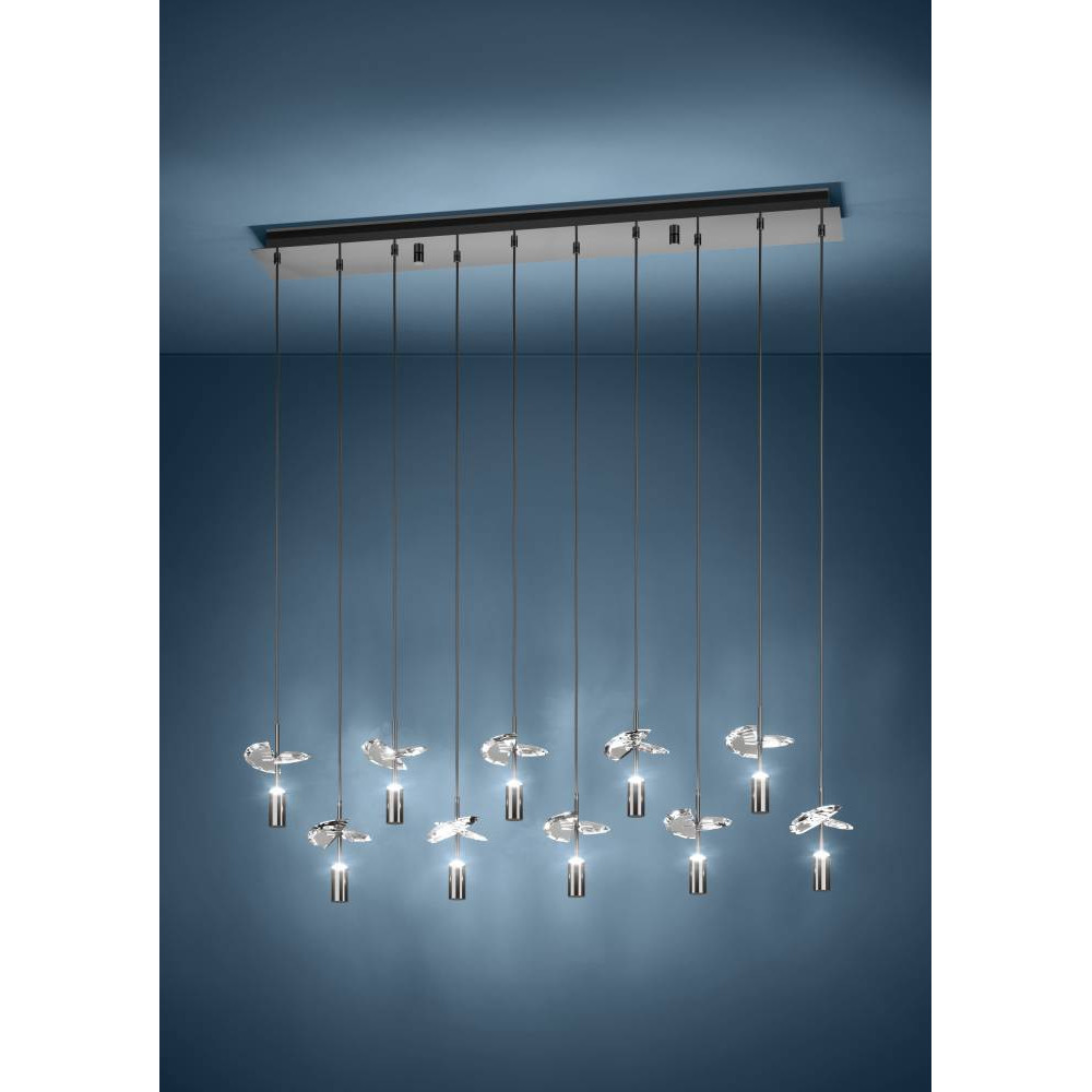 EGLO 390494  Светодиодный подвес с регулировкой цветовой температуры COMAREIRA, 10X2,6W(LED) ,2200K, 3000K, 4000K, 2500lm, сталь, никель черный, прозрачный