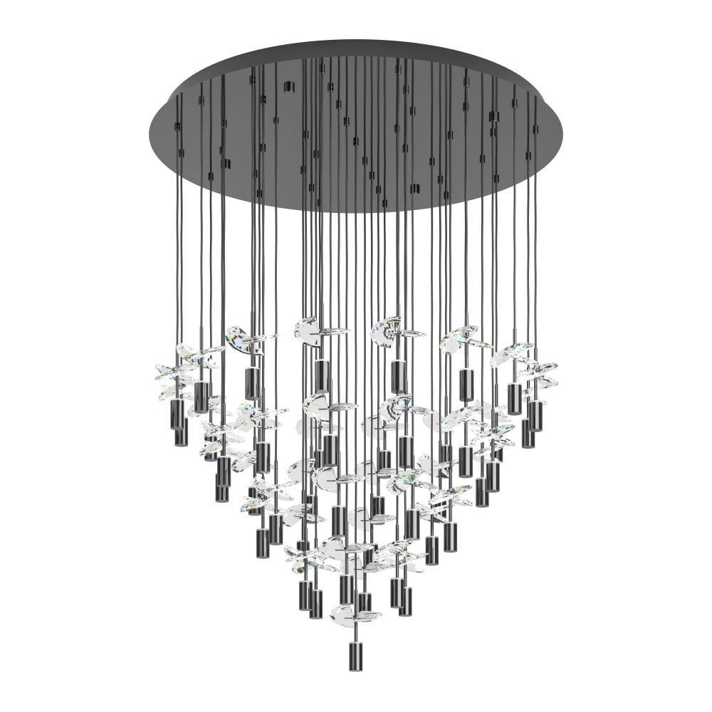EGLO 390493  Светодиодный подвес с регулировкой цветовой температуры COMAREIRA, 43X2,1W(LED), Ø780, 2200K, 3000K, 4000K, 9460lm, сталь, никель черный, прозр