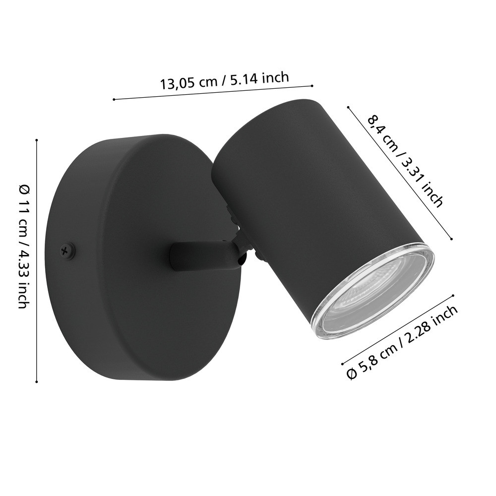 EGLO 901964 Спот CONSUMA 1, 1X5W(GU10), сталь, черный