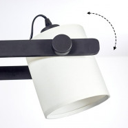 43425  Подвес HORNWOOD 1, 4х60W (E27), L1100, B180, H1100, сталь, дерево, черный /текстиль, белый