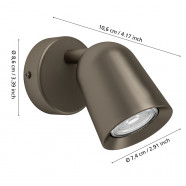901948  Спот CAMALDOLI, 1X5W(GU10), сталь, темно-бронзовый