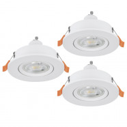 902255  Комплект встраив. светильников BARRANCO,  3х4,5W(GU10-LED), 4000К, Ø90, пластик, белый