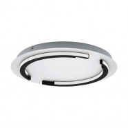 900328  Потолочный светильник ZAMPOTE, LED 25W, 3400lm, H50, Ø420, алюминий, сталь, белый, черный/пластик, белый