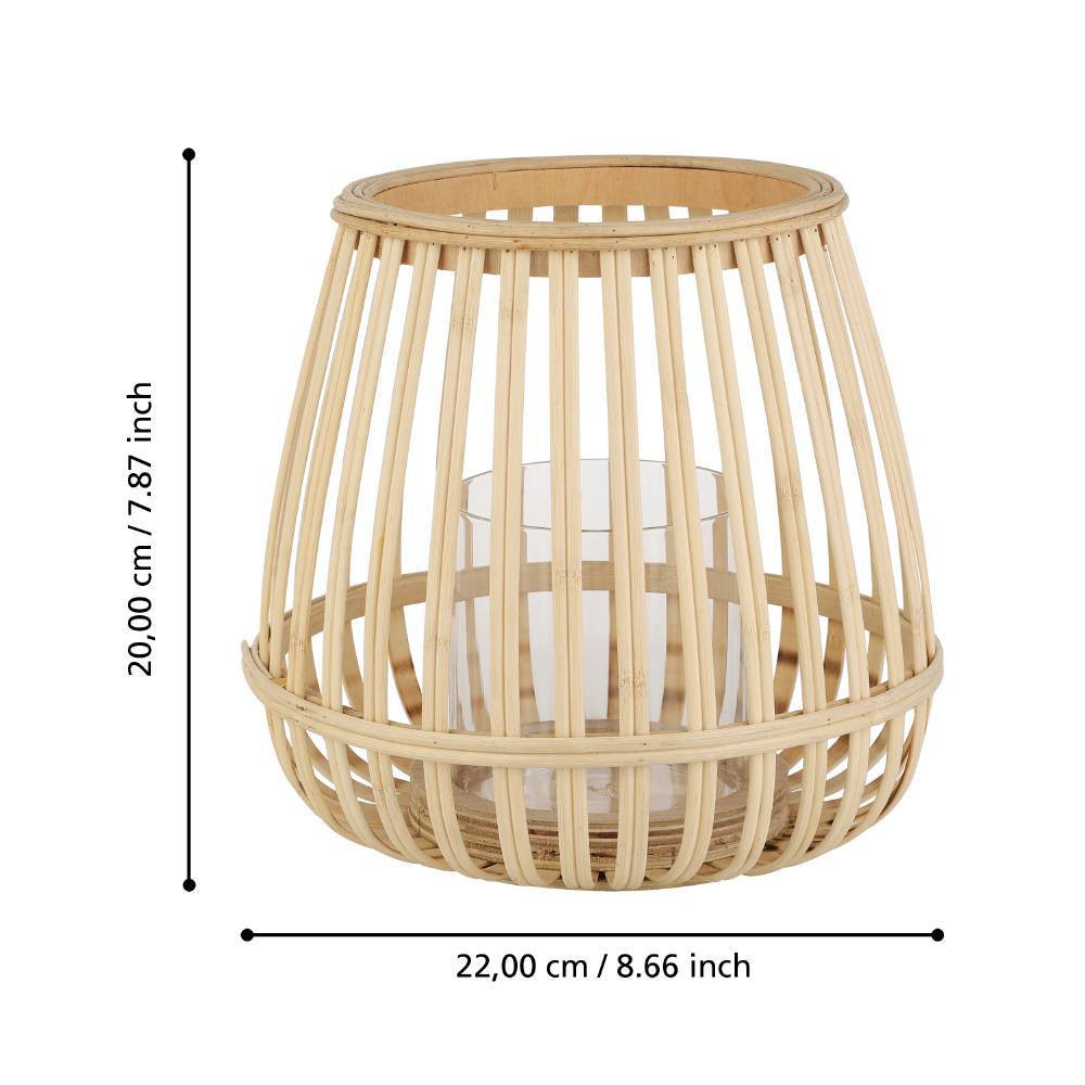EGLO 422084 Подсвечник BUNAWAN, B200, Ø220, дерево, стекло, натуральный