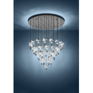390493  Светодиодный подвес с регулировкой цветовой температуры COMAREIRA, 43X2,1W(LED), Ø780, 2200K, 3000K, 4000K, 9460lm, сталь, никель черный, прозр