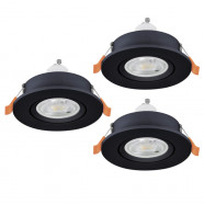 902257  Комплект встраив. светильников BARRANCO,  3х4,5W(GU10-LED), 4000К, Ø90, пластик, черный