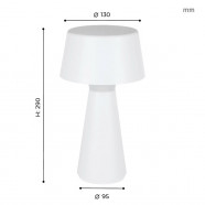 75795  Аккум. настольн. лампа  сенсорн, димм. HUESA  3W(LED), H290, Ø130, IP44, пластик, белый