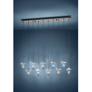 390494  Светодиодный подвес с регулировкой цветовой температуры COMAREIRA, 10X2,6W(LED) ,2200K, 3000K, 4000K, 2500lm, сталь, никель черный, прозрачный