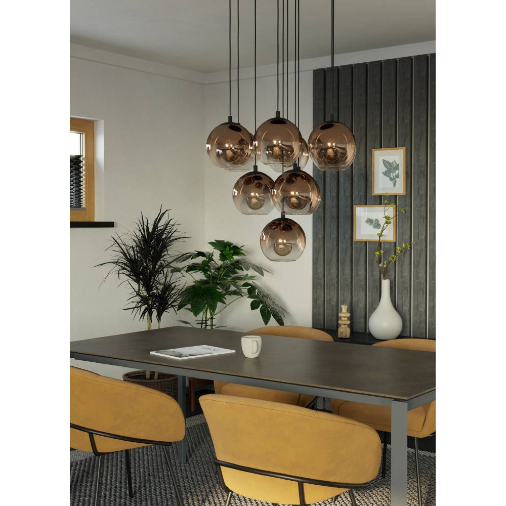 EGLO 901926  Подвес ARISCANI 1, 10X60W(E27), сталь, черный, медный