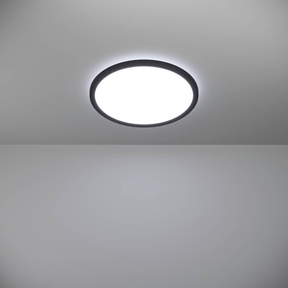 EGLO 901439 Светодиод потолочн свет-к с регул тем-ры света ROVITO, 18,5W(LED), Ø390, IP44, 2700K, 4000K, 6500K, 2300lm, пластик, черный/пластик, белый